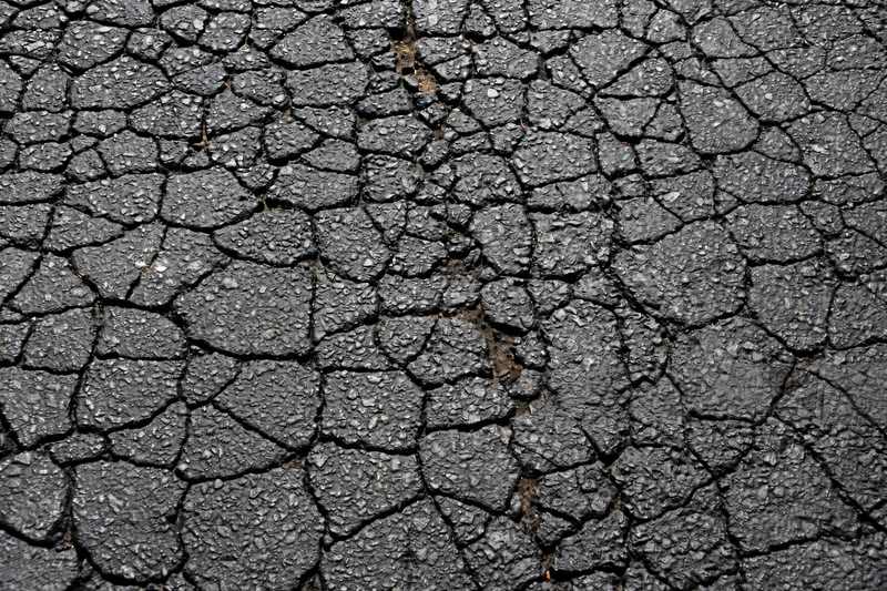 Alligator cracked asphalt about to be repaired in Knox County