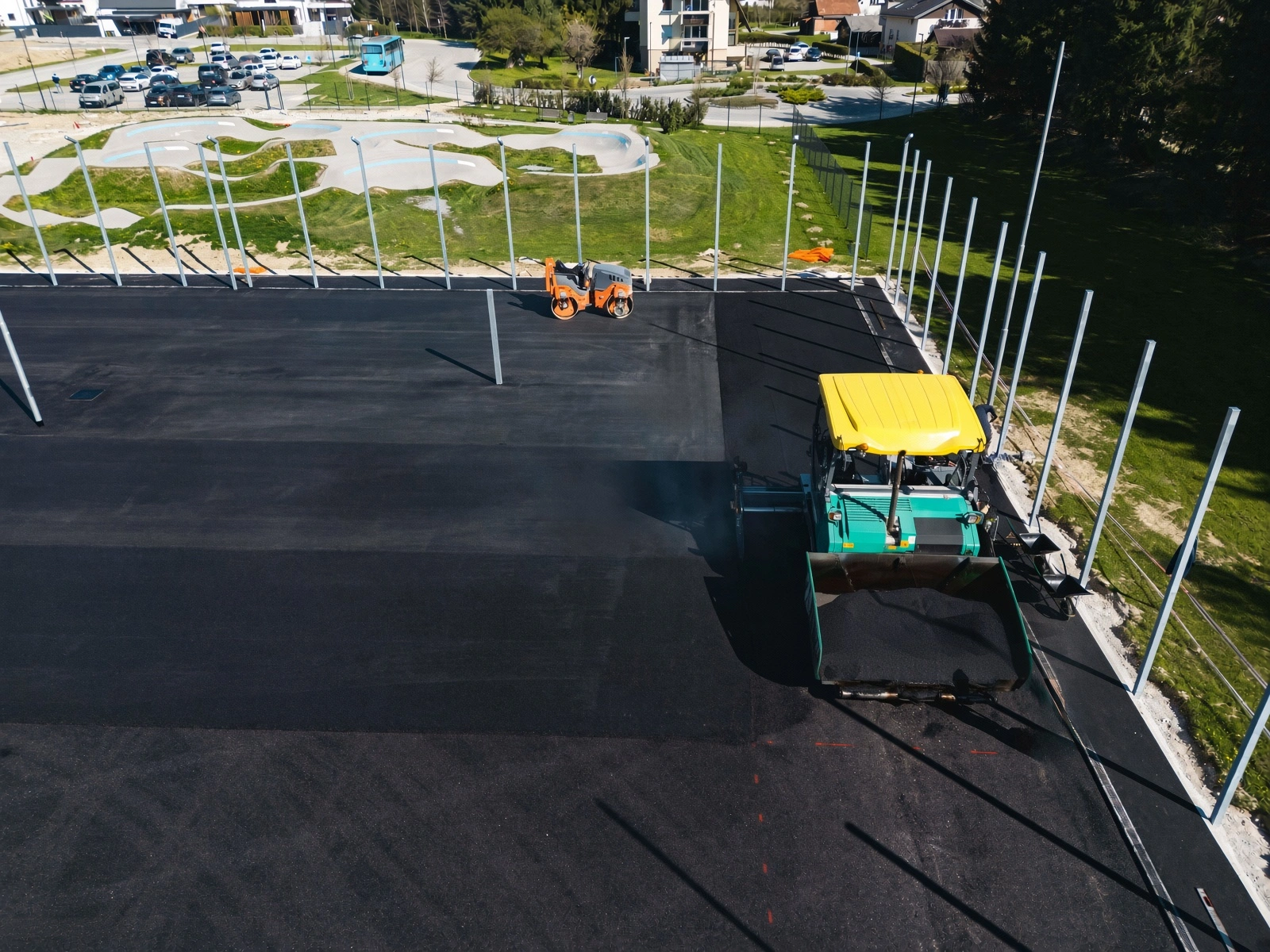 Commercial asphalt paving project at a Knoxville business park