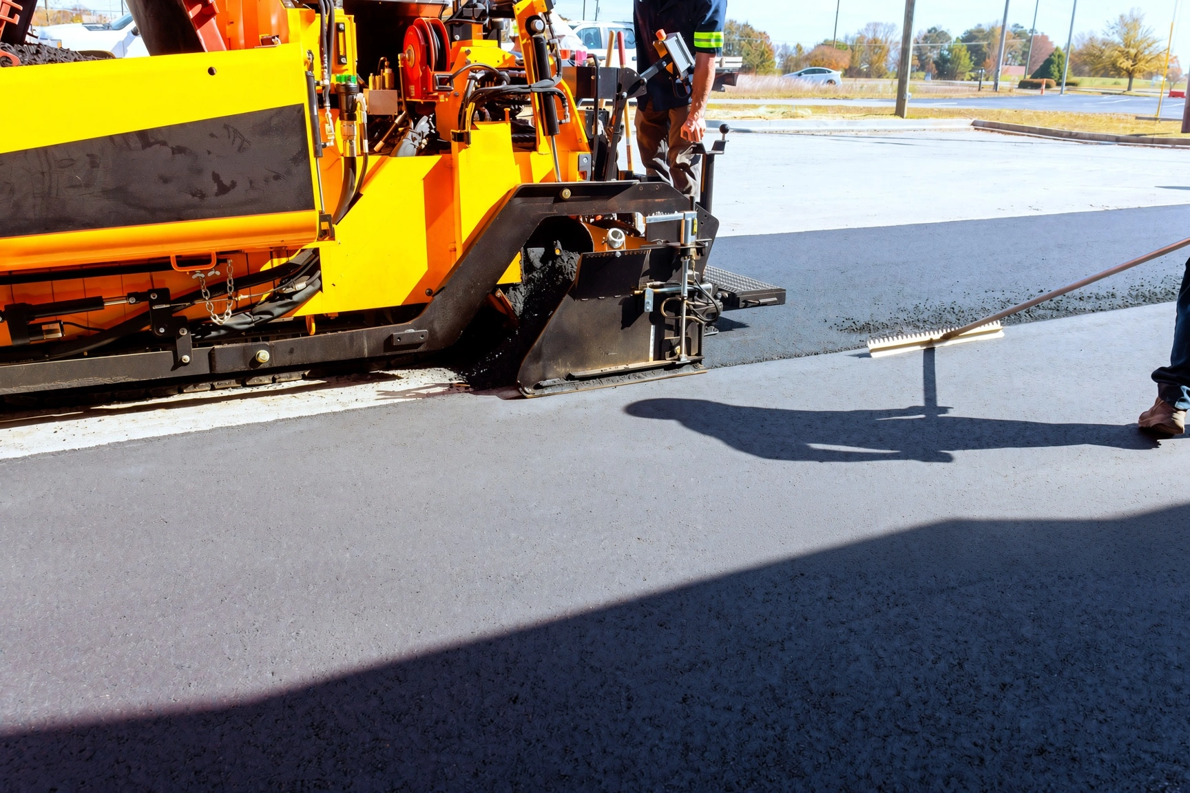 New asphalt parking lot paving for a commercial property in Knoxville TN